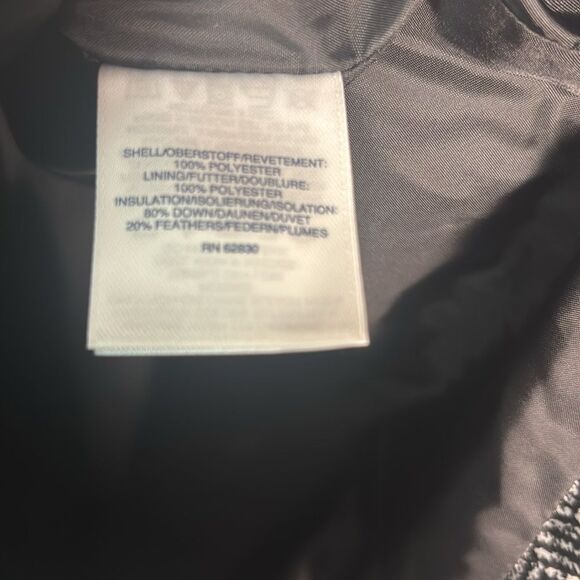 Lands’ End Black White Chevron Down Filled Puffer Vest Women Size Small 6-8 - Picture 6 of 8